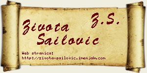 Života Sailović vizit kartica